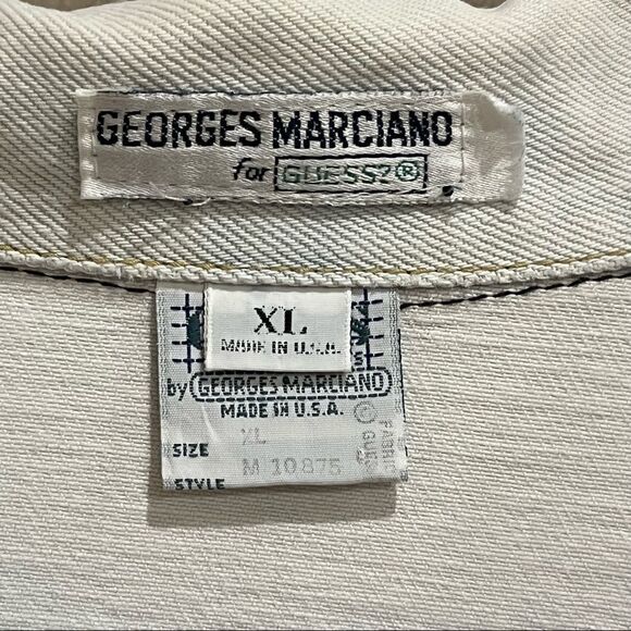 VTG GUESS by Georges Marciano Jean Jacket XL Batwing Light Wash Men’s - Picture 14 of 15